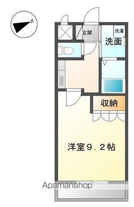プランドール（西山崎）　[1K/29.7m2]の間取図