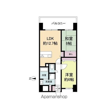 Ｌａ　Ｄｏｕｃｅｕｒ山王[2LDK/53.67m2]の間取図