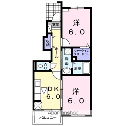 ティアラ[2DK/45.02m2]の間取図