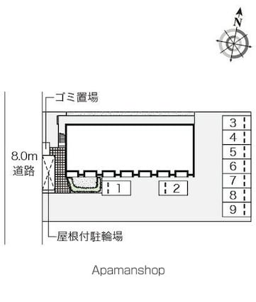 レオネクストカーサフェリーチェ[1R/26.5m2]の配置図