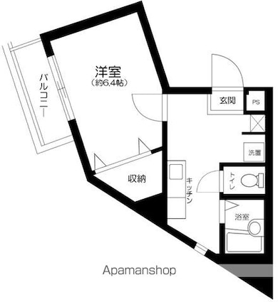 東京都北区滝野川２丁目[1K/26.26m2]の間取図