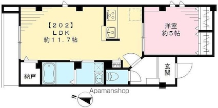 アフィーノ[1LDK/40.55m2]の間取図