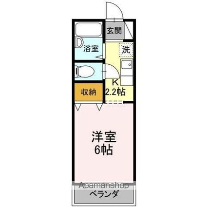 ルミエール西府　Ａ[1K/19.44m2]の間取図