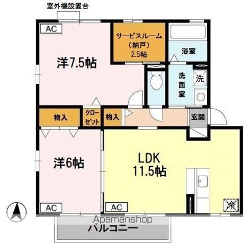 リビングタウン学研都市FJ F棟の間取り写真