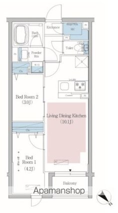 アーバネックス文京小石川[2LDK/40.04m2]の間取図