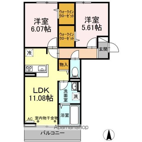 ＬＥＡＤ　Ｒ．Ｅ 106 ｜ 福岡県久留米市高良内町61-1（賃貸アパート1LDK・1階・40.04㎡） その14