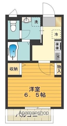 東京都八王子市中野山王１丁目[1K/24.4m2]の間取図