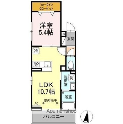 ルリアン東葛西[1LDK/37.81m2]の間取図