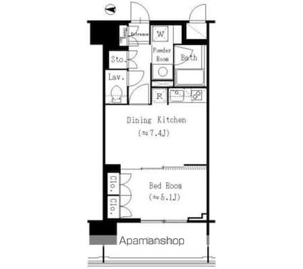 パークキューブ板橋本町[1DK/33.96m2]の間取図