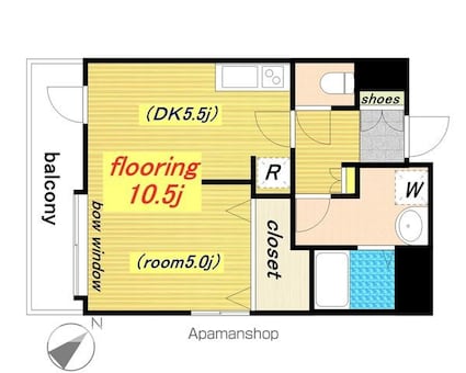 アクア・レアーレ青葉台[1DK/30.11m2]の間取図