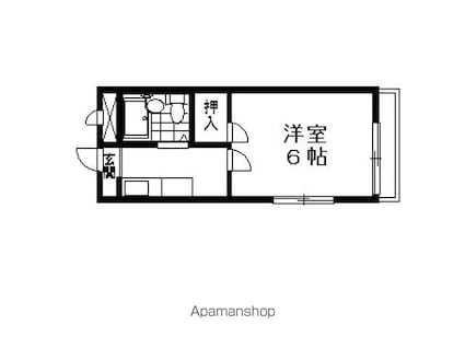 レジデンス馬場[1K/18.63m2]の間取図