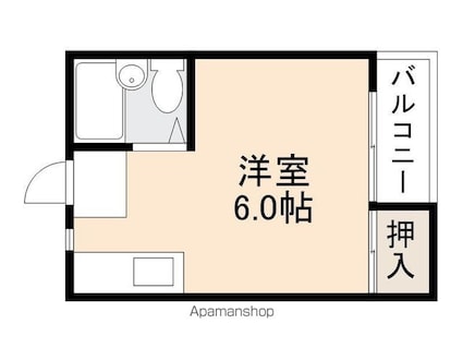 コーポ石清尾[1R/17m2]の間取図