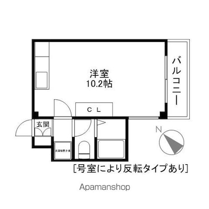 エルミナフラット後三条[1R/24m2]の間取図