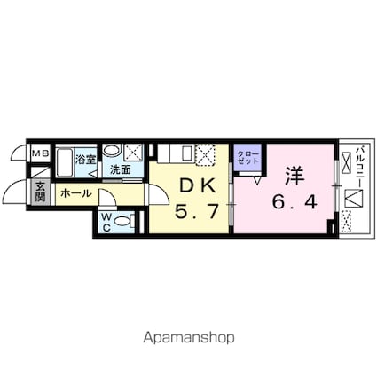 ブレイ　ダ　ブリク[1DK/32.5m2]の間取図