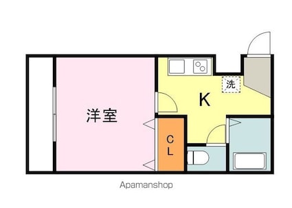 スカイパレス[1K/28m2]の間取図