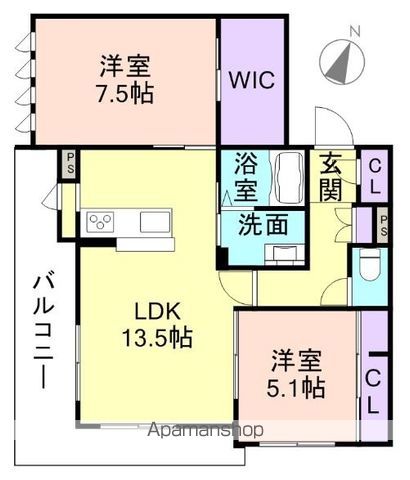 和歌山市坊主丁のマンションの間取り