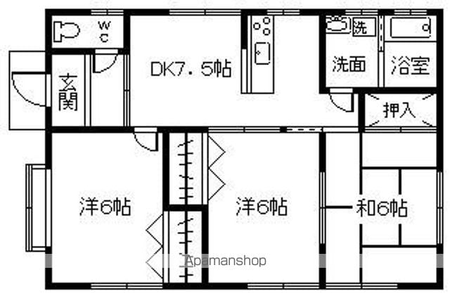 都城市 1階建 築25年の間取り写真