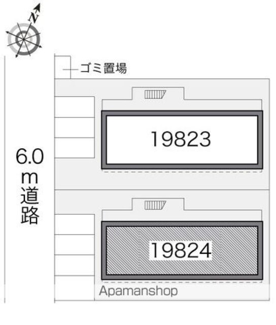 レオパレスドゥエル上用賀Ａ[1K/20.28m2]の配置図