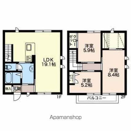 ＳＯＧＮＩ[3LDK/98.84m2]の間取図