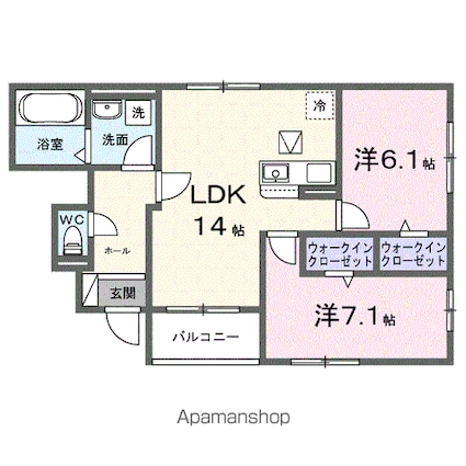 ブルーム[2LDK/61.18m2]の間取図