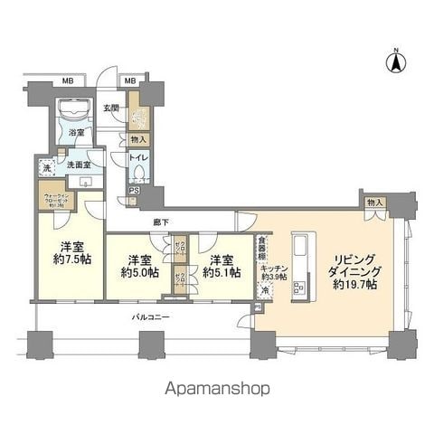 【パークシティ柏の葉キャンパス二番街ミッドタワーＣ棟の間取り】