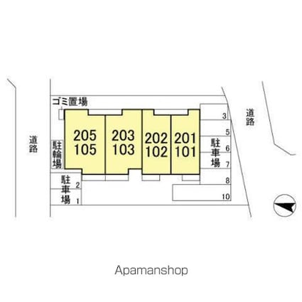 Ｋ．エスポワール[1LDK/38.77m2]の配置図