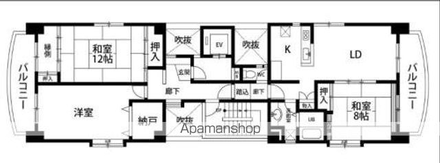 オリオンハイム西新の間取り