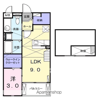 シュティル　ブリーゼ[1LDK/33.34m2]の間取図