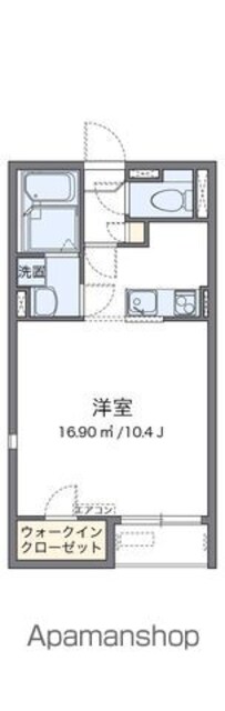 レオネクスト冨士Ⅱ[1K/31.62m2]の間取図
