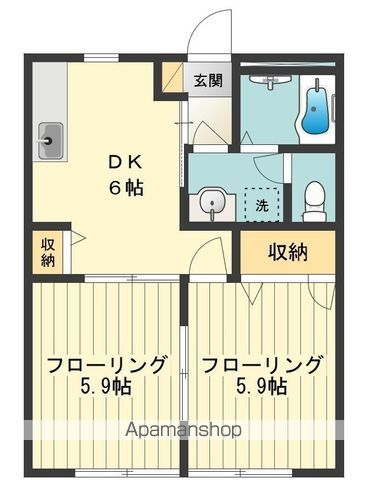 日野市平山のアパートの間取り