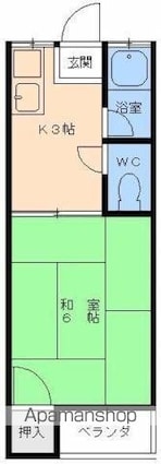 コーポ宮田[1K/17.81m2]の間取図