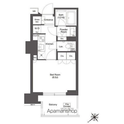 コンフォリア新中野[1K/25.11m2]の間取図