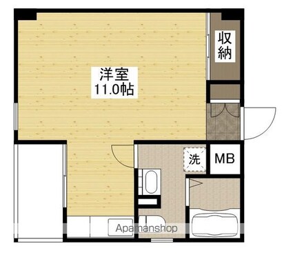 ミオ・パエーゼ[1R/34.13m2]の間取図