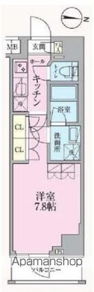 ＡＲＫＭＡＲＫ高円寺[1K/25.52m2]の間取図