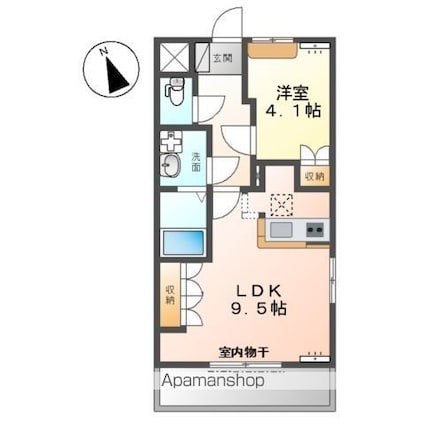 アールヴェイラＤ[1LDK/36m2]の間取図