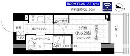 ステージグランデ本千葉[1K/21.9m2]の間取図
