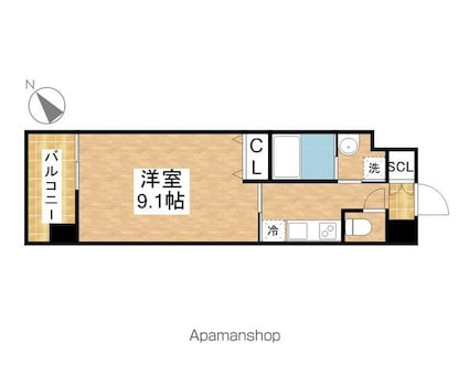 Ｇｏｋｉｓｏ　Ｔｅｒｒａｃｅ[1K/29.12m2]の間取図