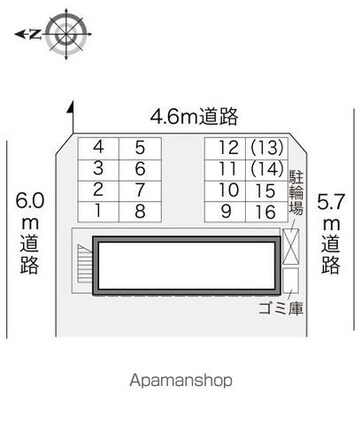 レオパレス喜多村[1K/20.28m2]の配置図