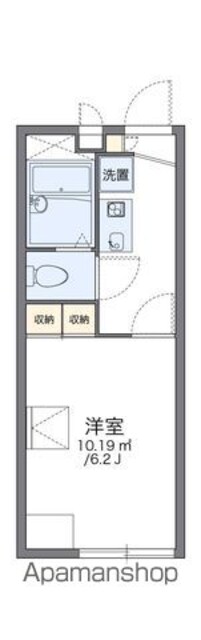 レオパレスベルソー[1K/19.87m2]の間取図