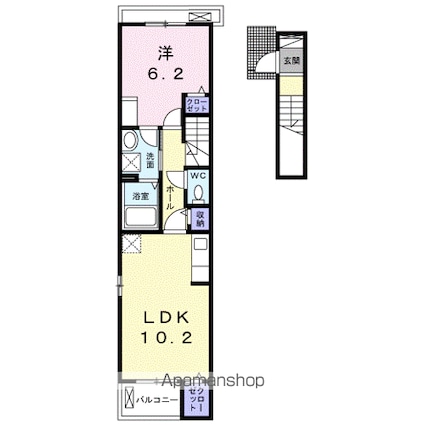 プリマヴェール　Ｍ[1LDK/43.79m2]の間取図