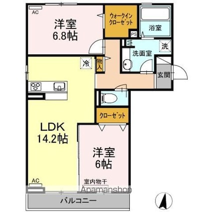 ルミエール[2LDK/65.84m2]の間取図