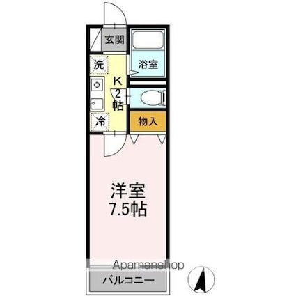 東京都練馬区中村３丁目[1K/22.52m2]の間取図