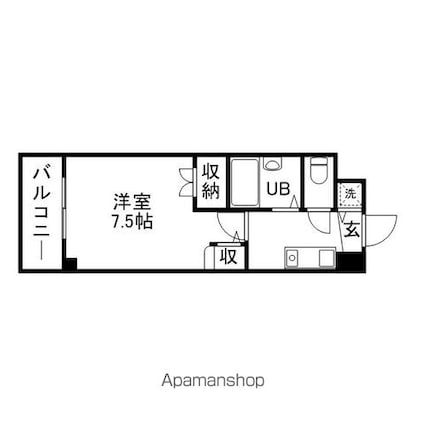 ＯＭＫ大橋駅前[1K/24m2]の間取図