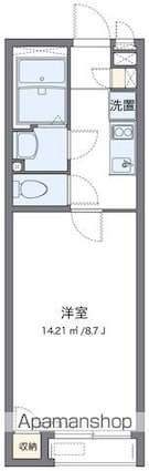 クレイノまつがおか[1K/25.17m2]の間取図