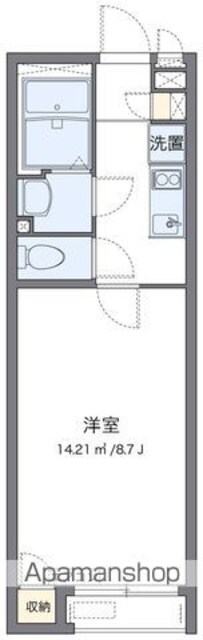 クレイノまつがおか[1K/25.17m2]の間取図