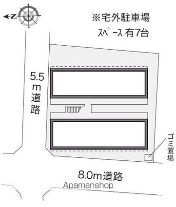 レオパレスプレステージ[1K/19.87m2]の配置図