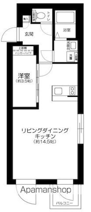 東京都中央区日本橋中洲[1LDK/40.06m2]の間取図