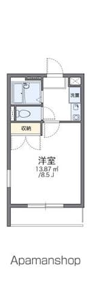 レオパレスソレイユ[1K/23.18m2]の間取図