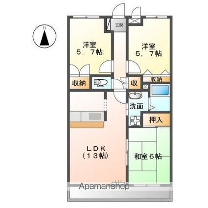 アフロート太田[3LDK/66.15m2]の間取図