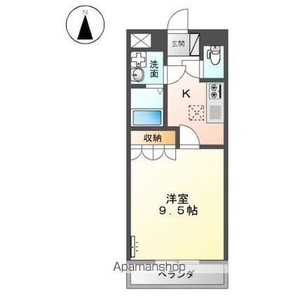 ハーベスト南畝[1K/30.96m2]の間取図